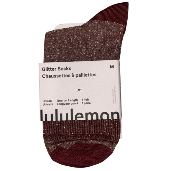 lululemon athletica Other - lululemon athletica Glitter Socks - Burgundy